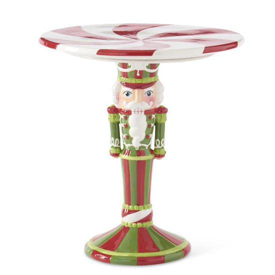 Red & Green Dolomite Nutcracker Cake Stand/Riser