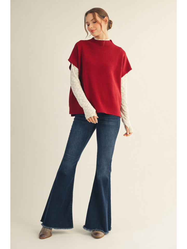 Burgundy Brit Top