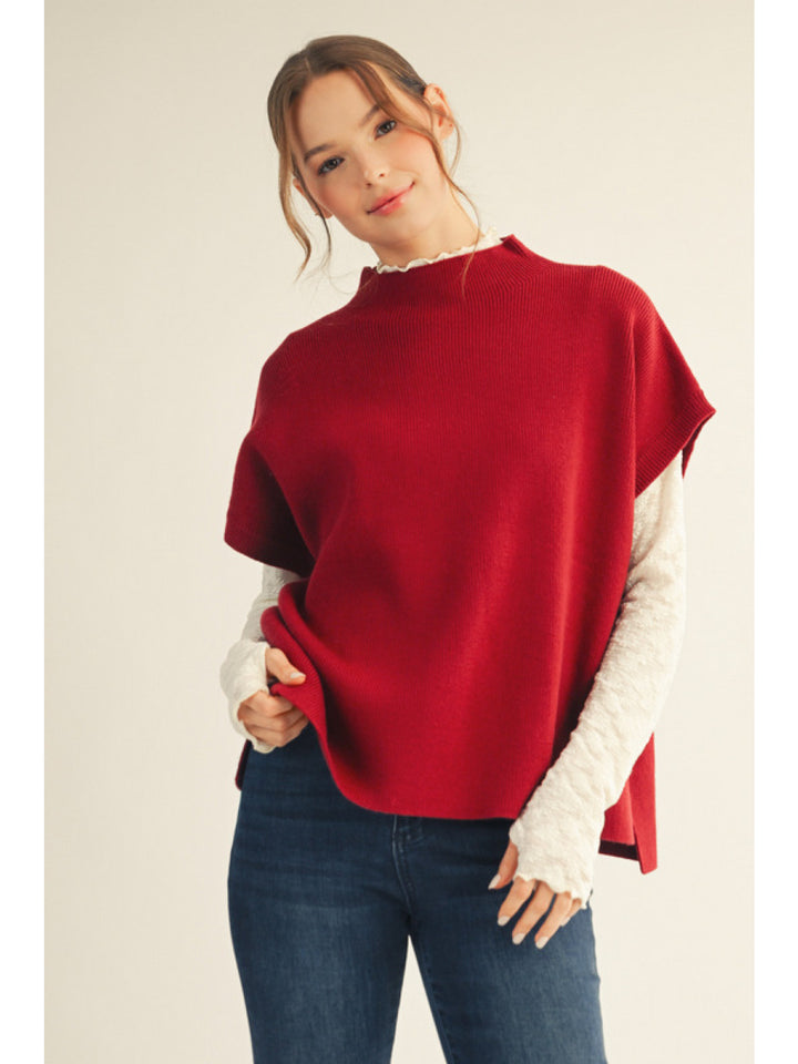 Burgundy Brit Top
