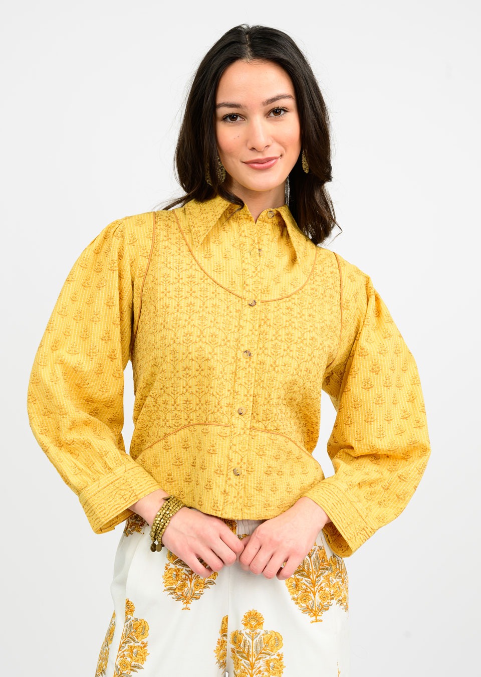 Ivy Jane Gold Crop Shirt