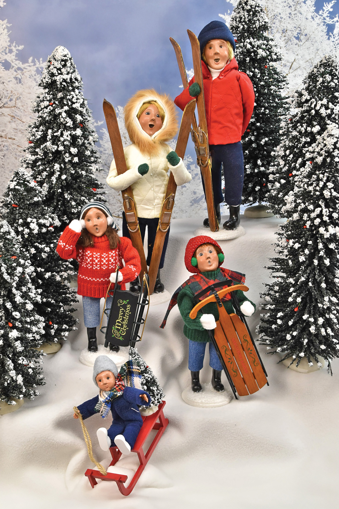 Skiing and Sledding Family