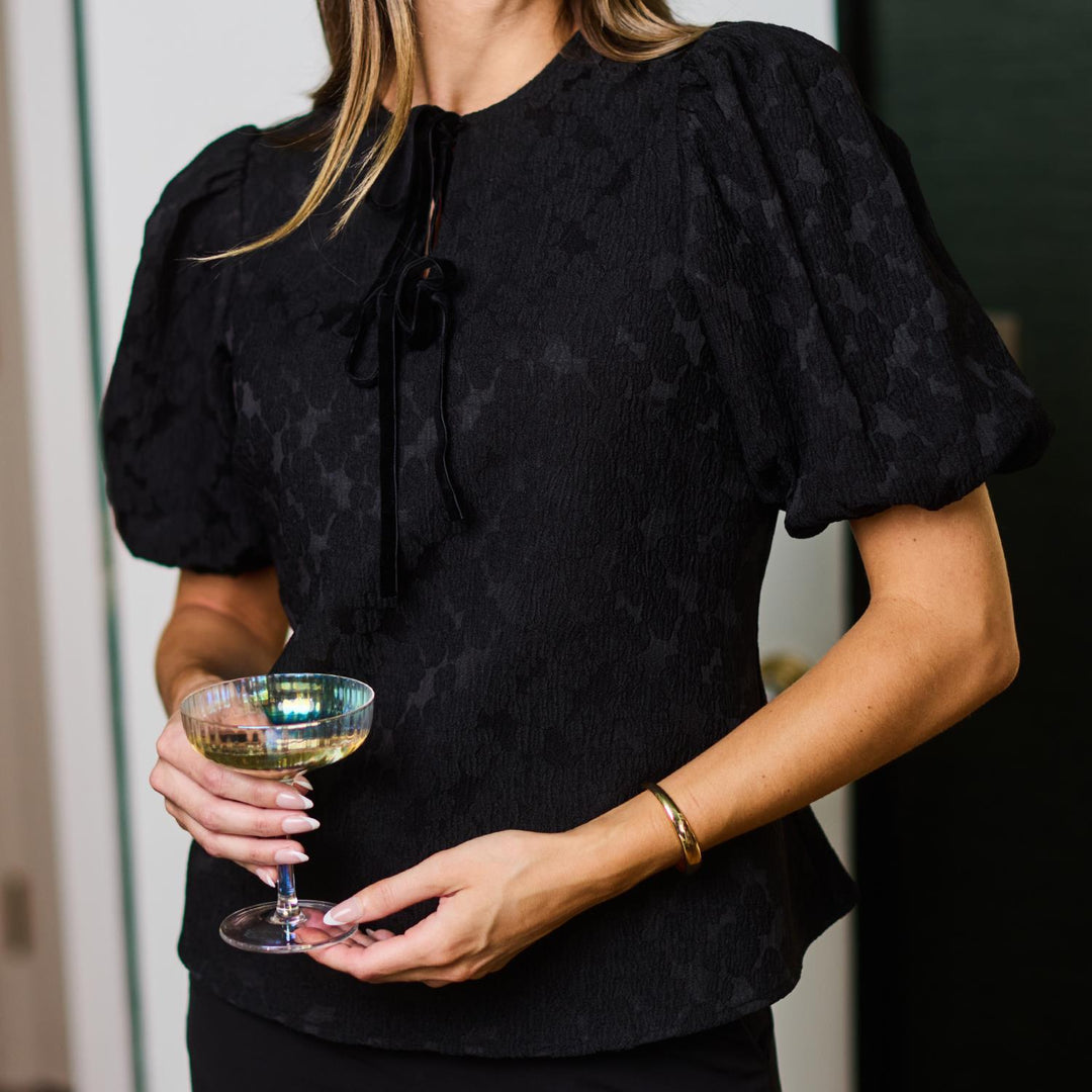 Jet Black Pattern Top