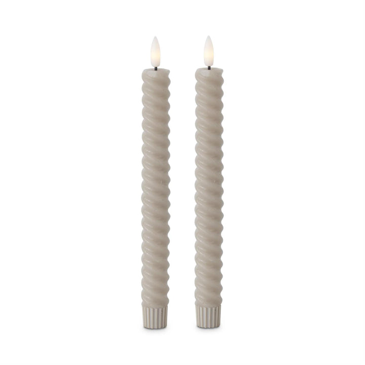 Spiral LED Candles w/Timer (Set of 2)