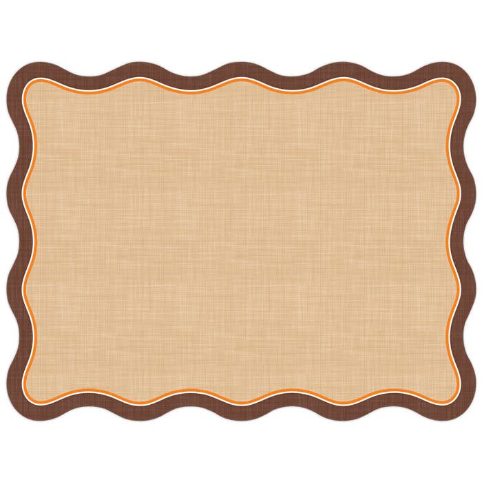 Brown Tan and Orange Linen Posh Die-Cut Placemat