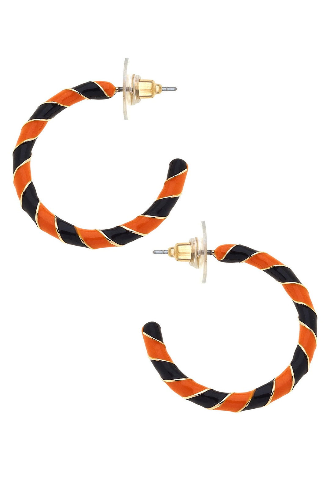 Halloween Twisted Enamel Hoop Earrings