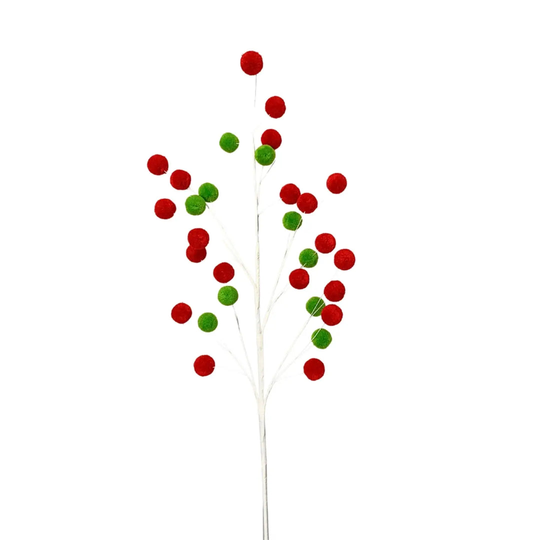 Pom Pom Christmas Spray