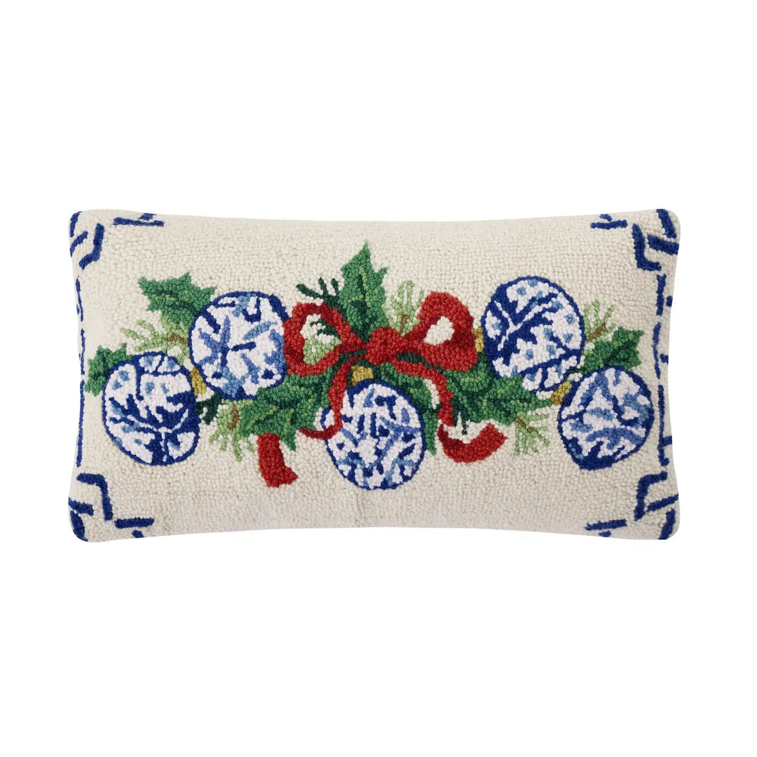 Chinoiserie Ornaments Hooked Pillow