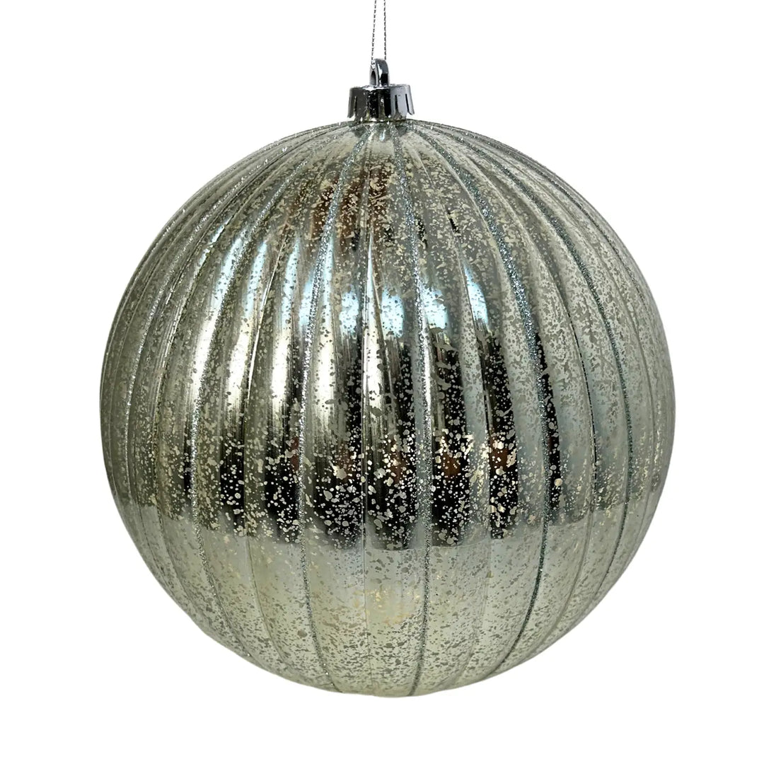 Vertical Striped Mercury Ball Ornament