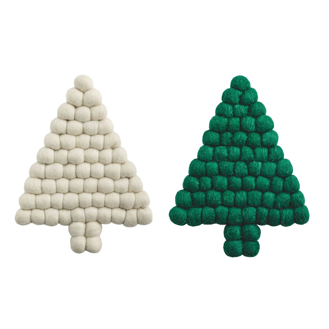 Tree Felted Pom Trivets