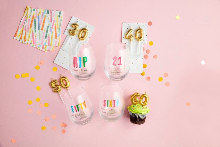 Age Wine Glass & Candle Set