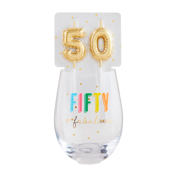 Age Wine Glass & Candle Set