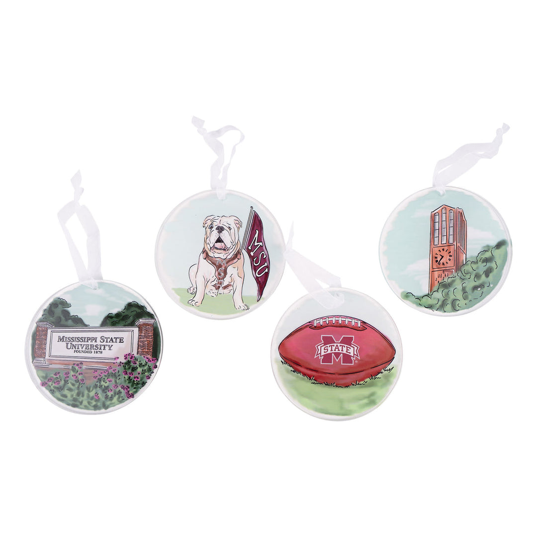 Mississippi State Ornament (Set of Four)
