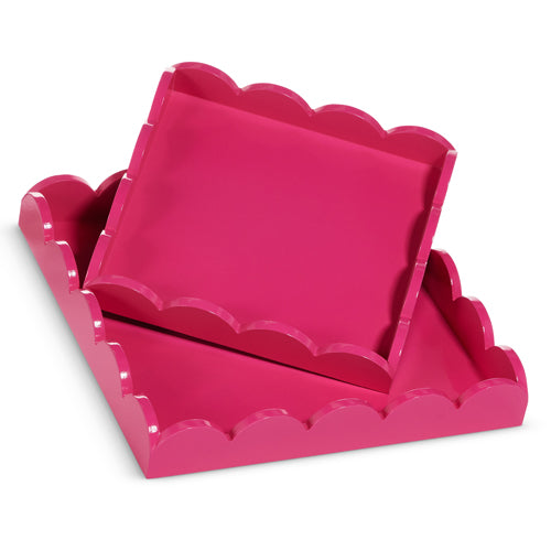 Pink Scallop Trays