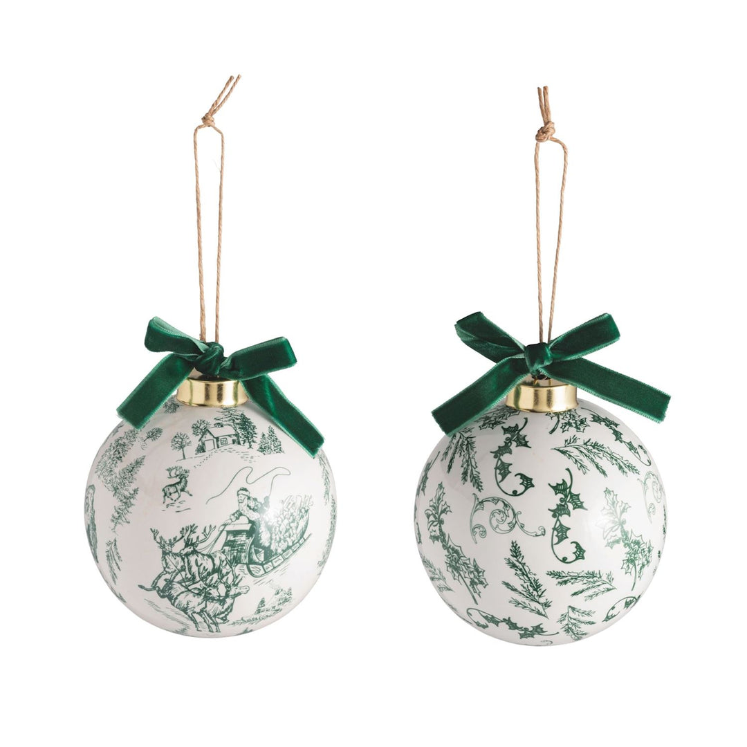 Toile Ball Ornaments