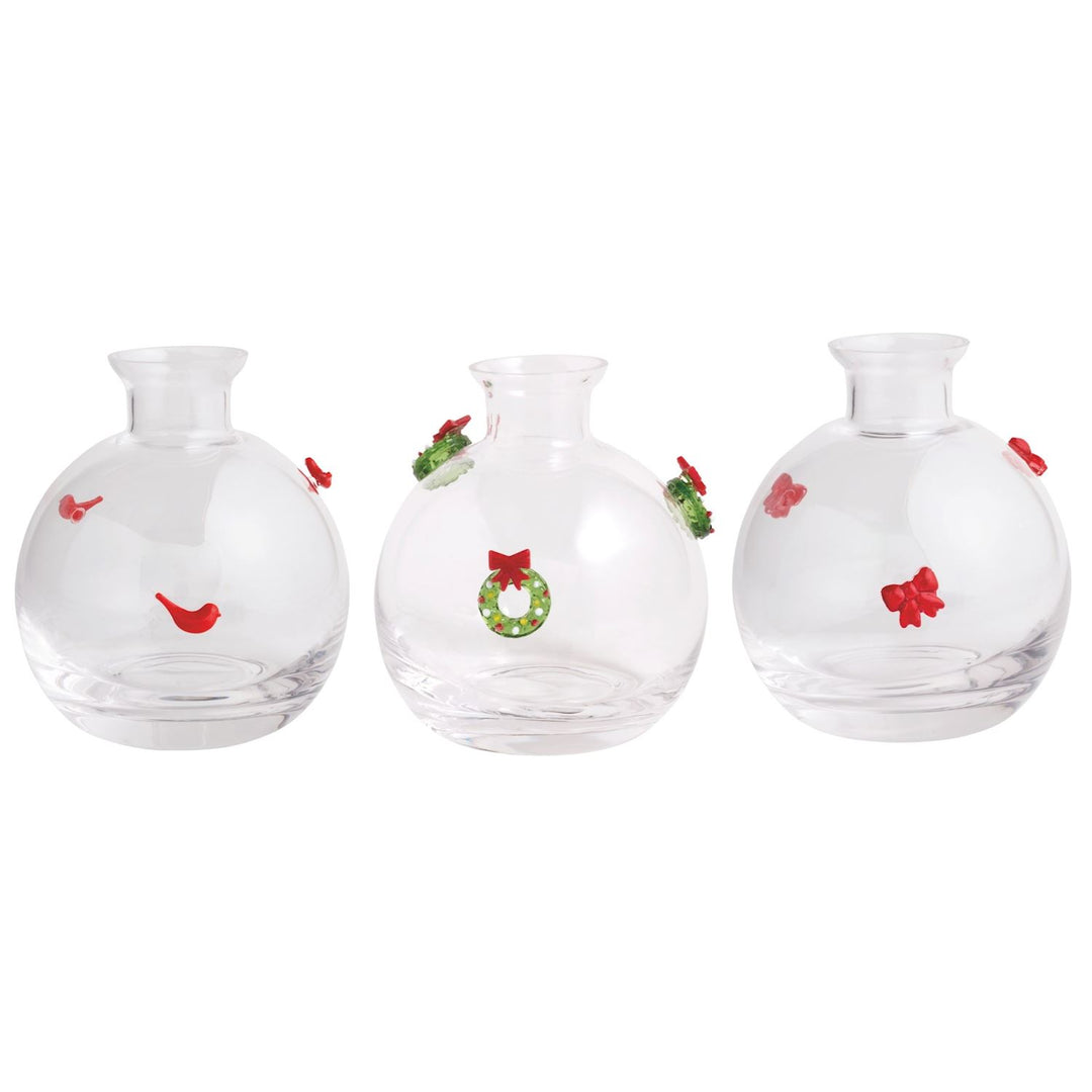 Christmas Glass Icon Bud Vase
