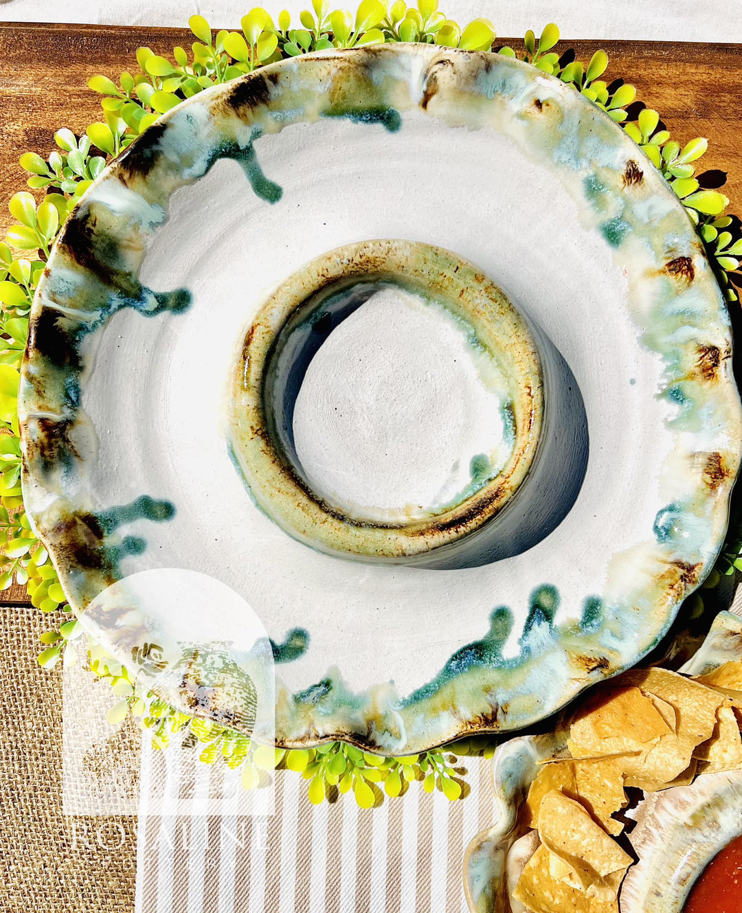 Rosaline Pottery Chip & Dip