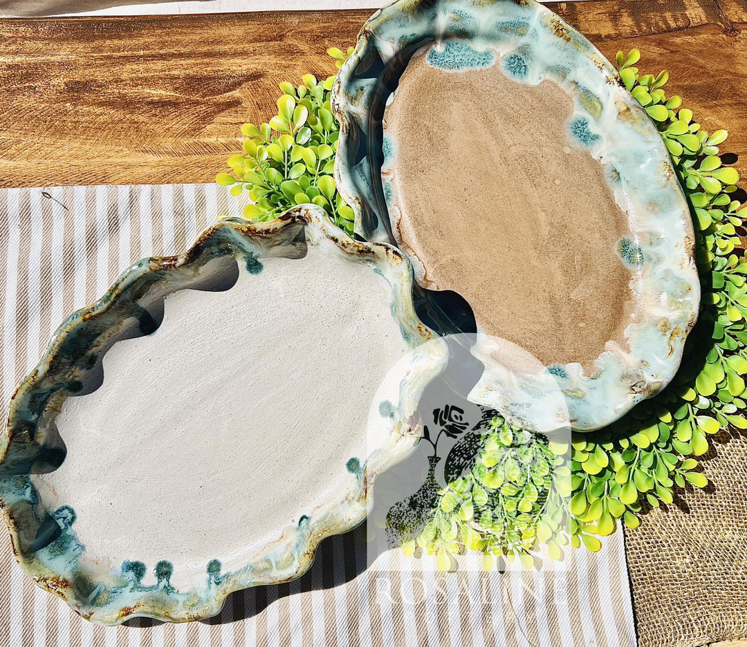 Rosaline Pottery Oval Wavy Platter