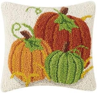 Pumpkin Trio Hooked Pillow