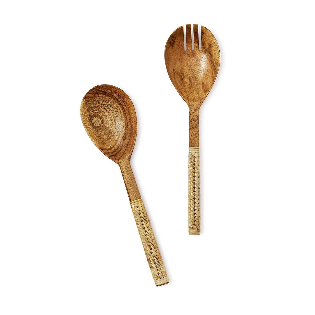 Wicker Wood Server Set