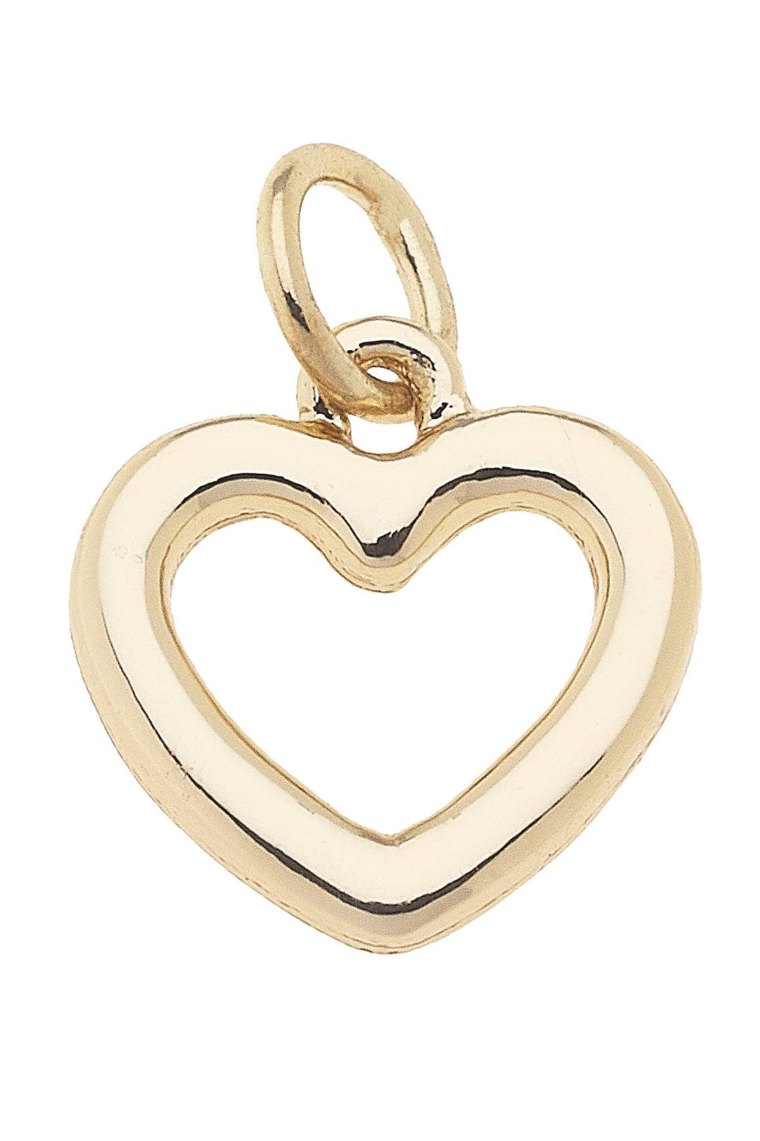 Open Heart Charm in Shiny Gold