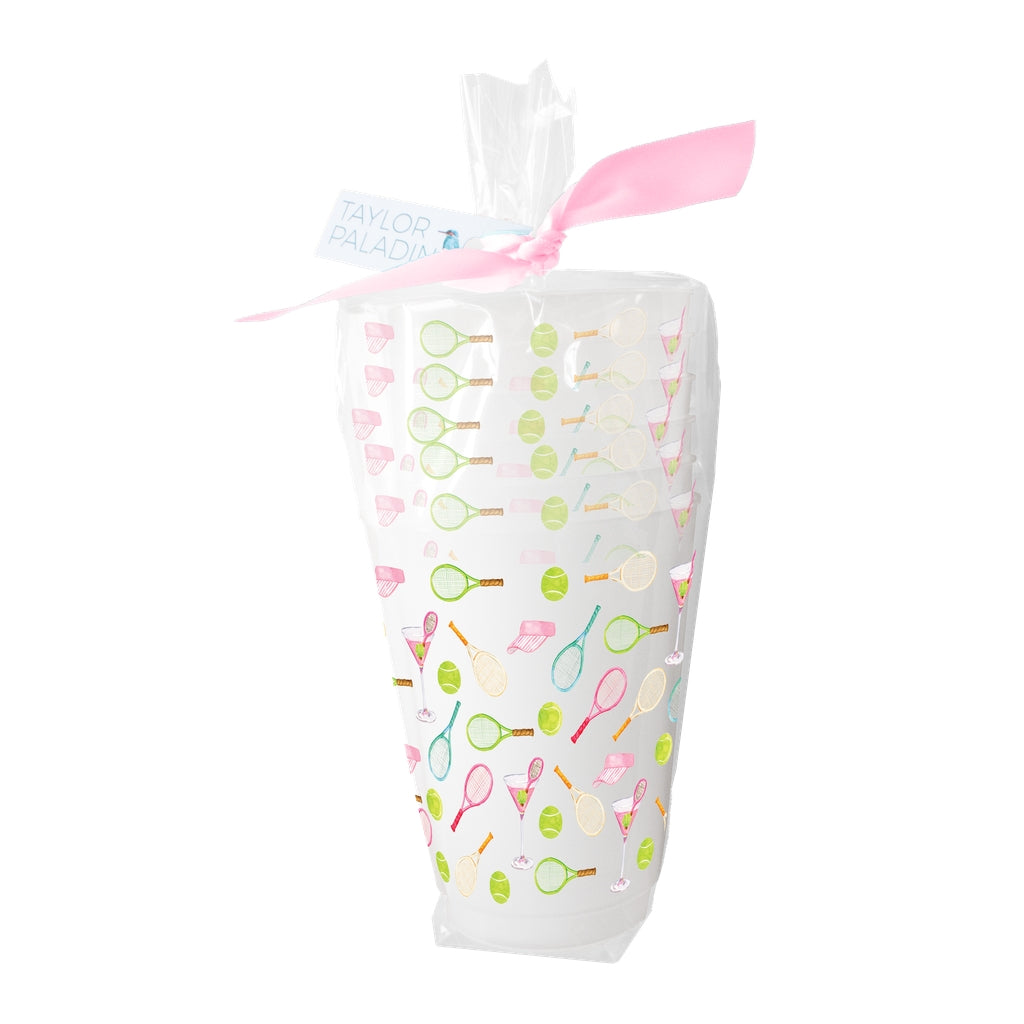 Tennis Pattern Frosted Cup