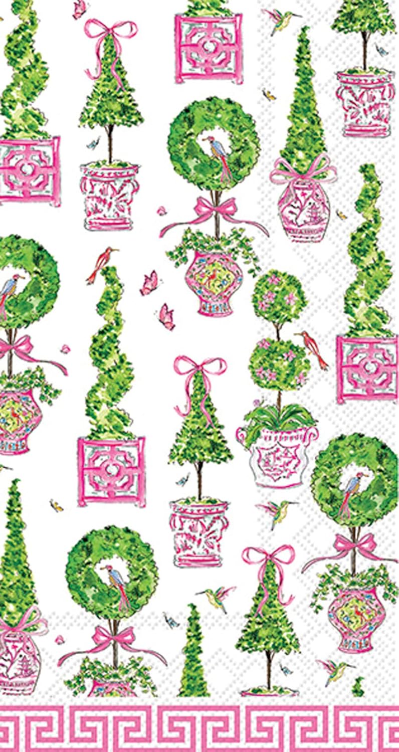 Pink Topiary Guest Napkin