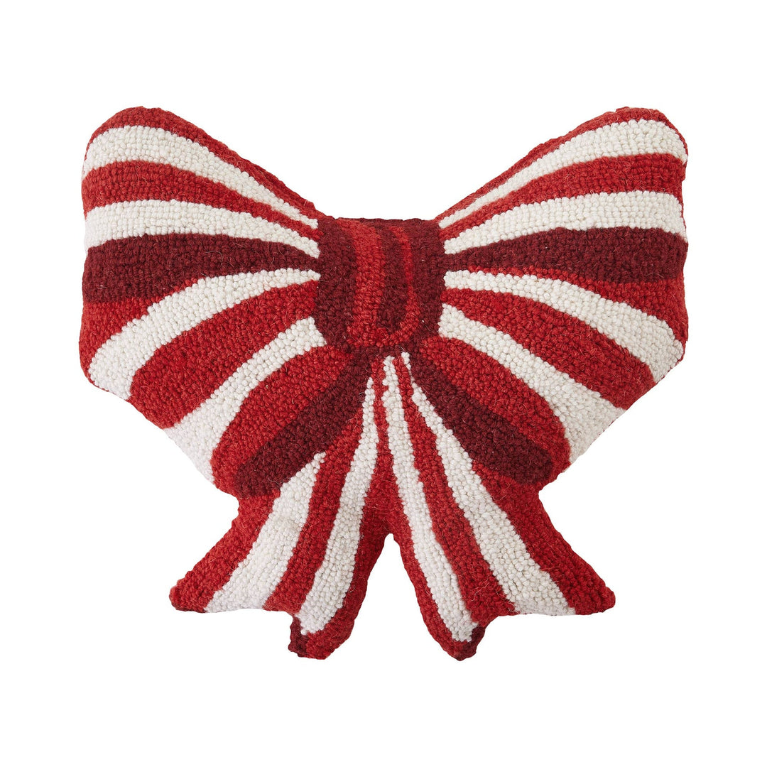 Christmas Bow Hooked Pillow