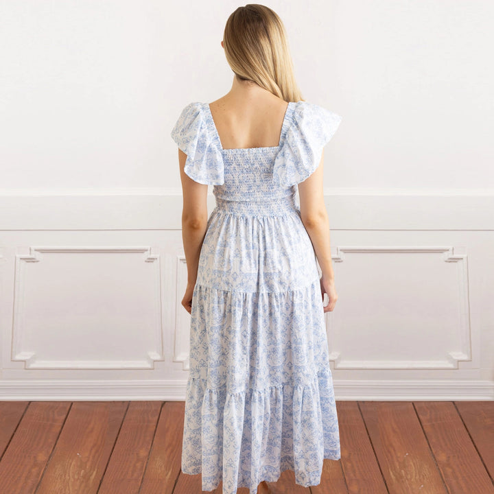 Flutter Sleeve Smocked Dress