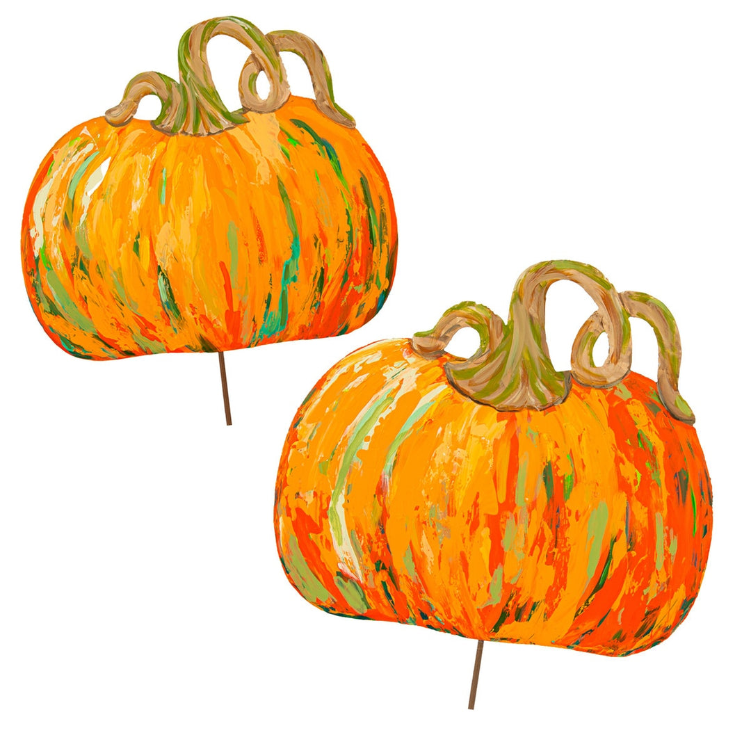 Orange Artful Pumpkins Yard Stake
