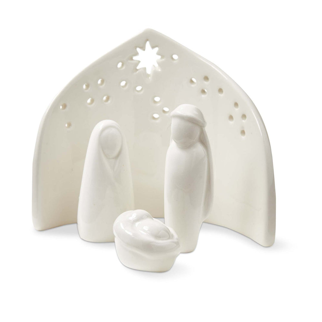 White Ceramic Nativity
