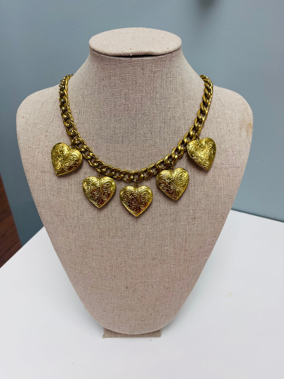 Vintage Heart Charm Necklace