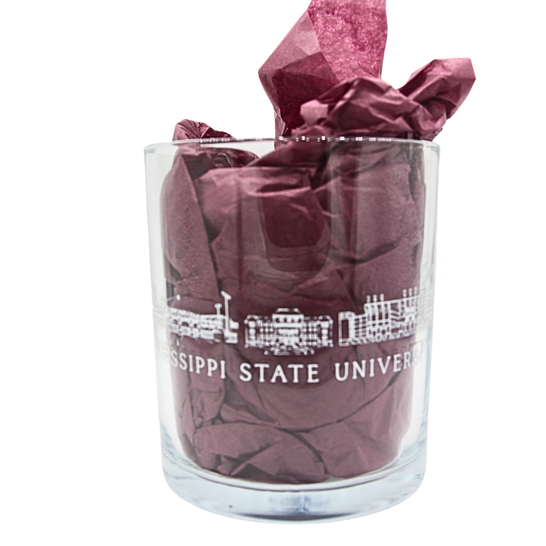 Mississippi State Skyline Rock Glass