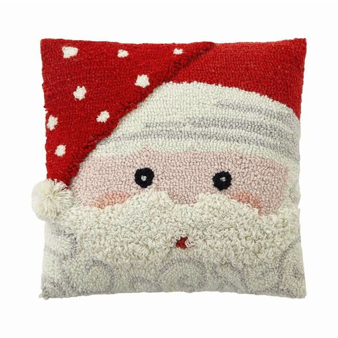 Pom Pom Santa Hooked Pillow