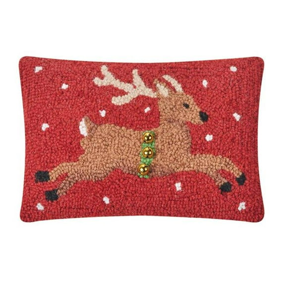 Reindeer Hooked Pillow