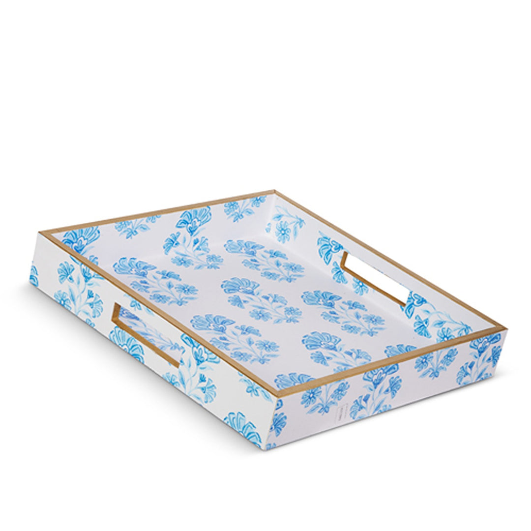 Blue Block Print Tray