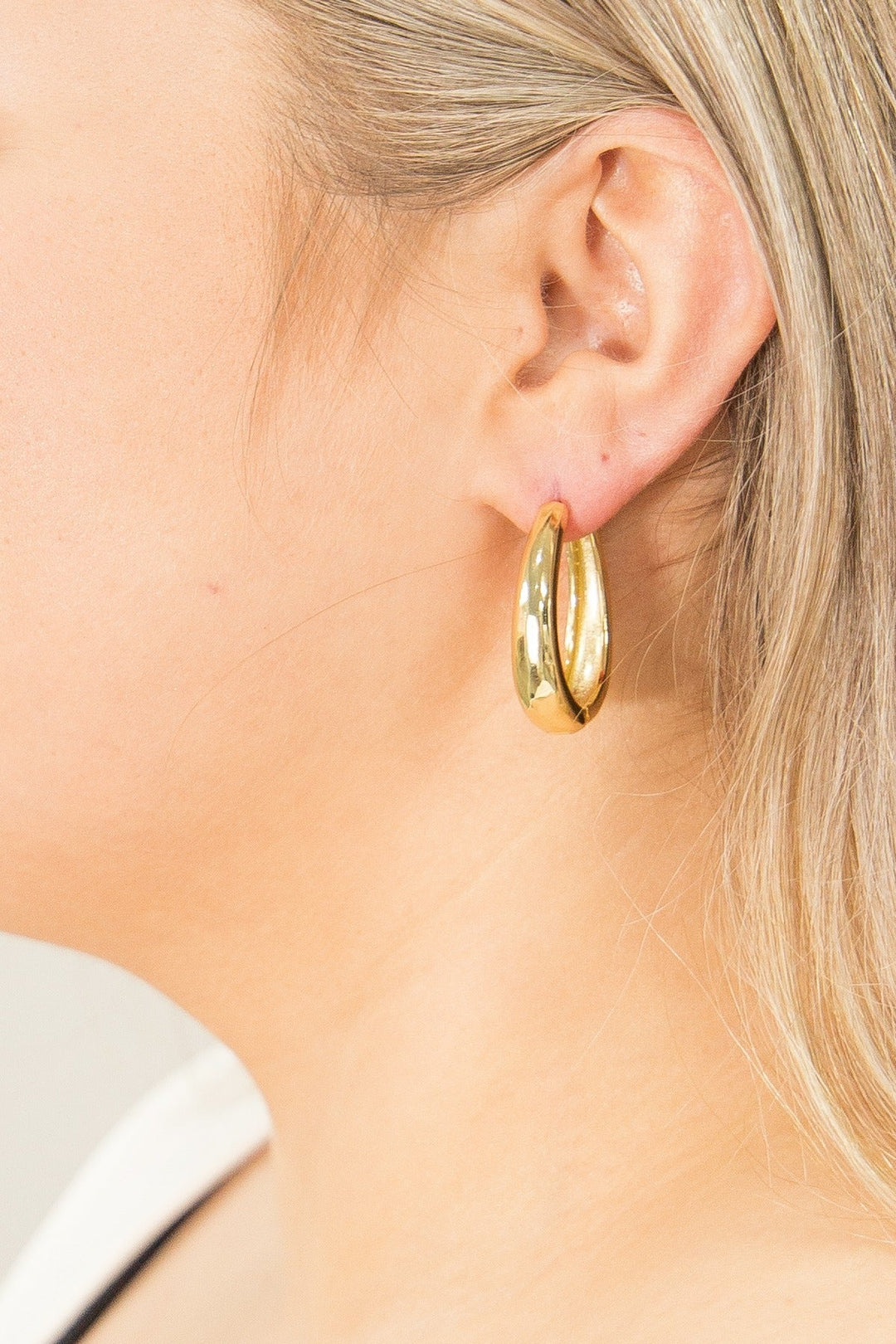 Large Oval Huggie Hoops