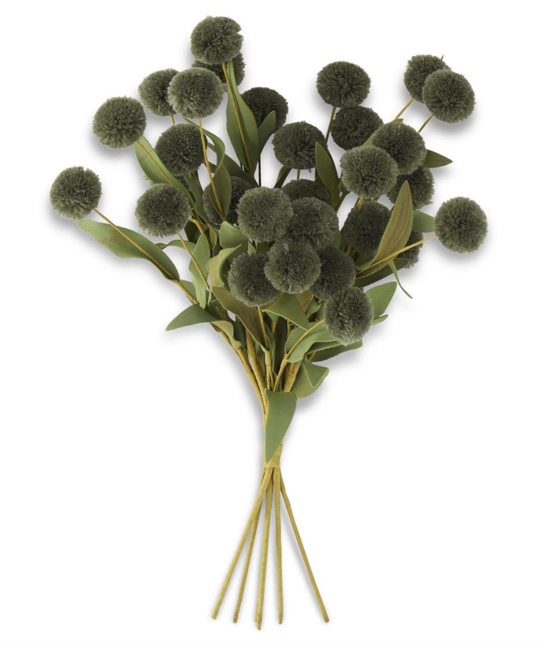 Green Pompom Pick w/Green Eva Leaves Bundle