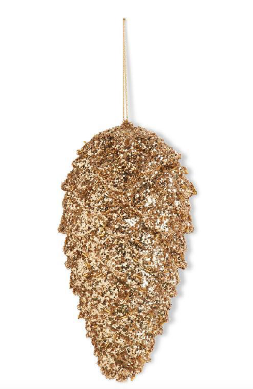 Gold Glitter Pinecone Ornament