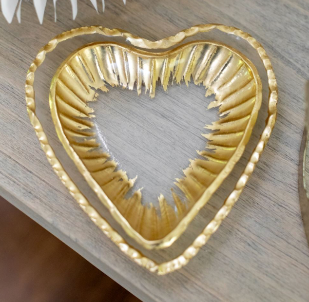 Glass Heart Tidbit Dish