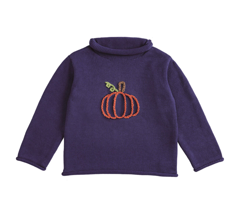 Navy Pumpkin Rollneck Sweater