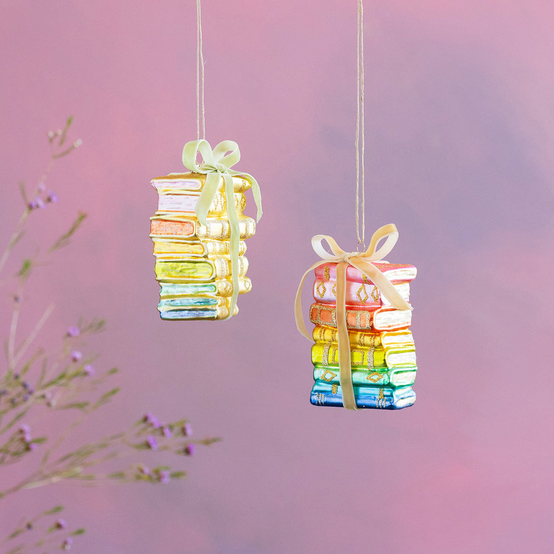Rainbow Book Stack Ornament