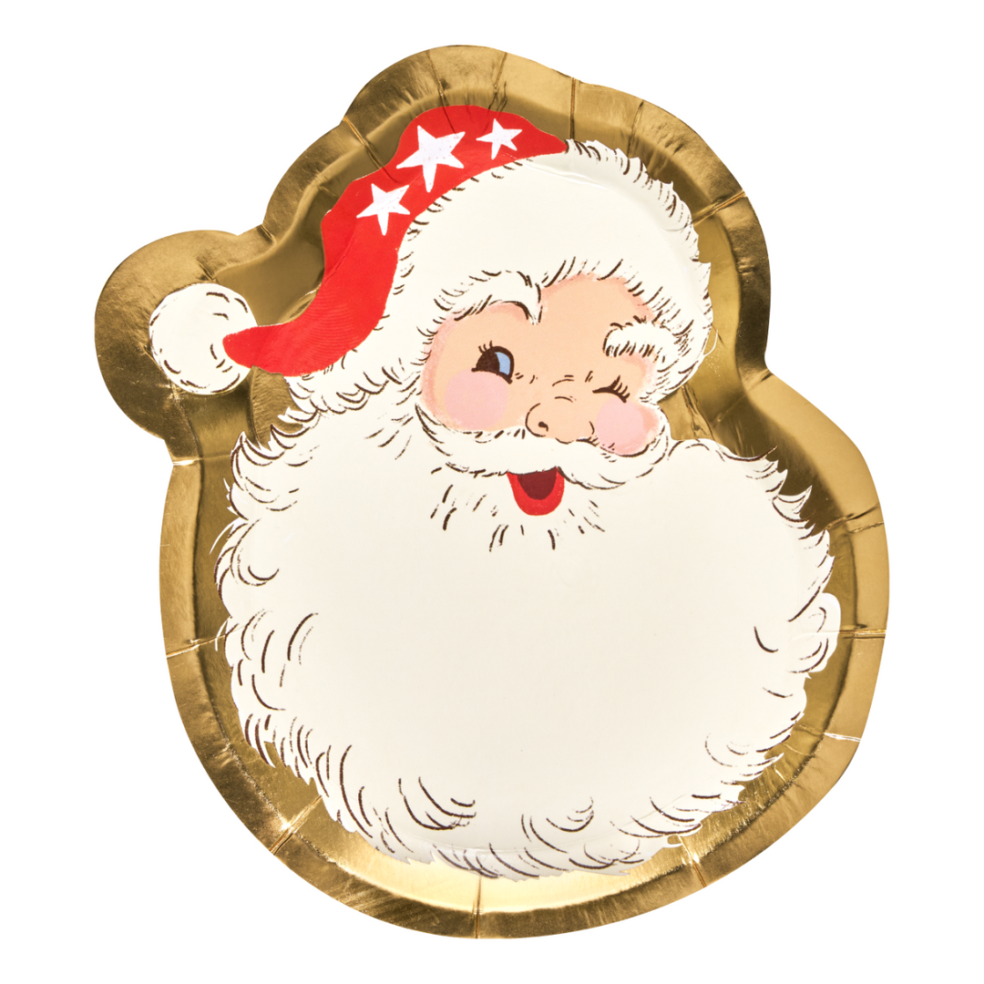 Vintage Santa Die Cut Salad Plates