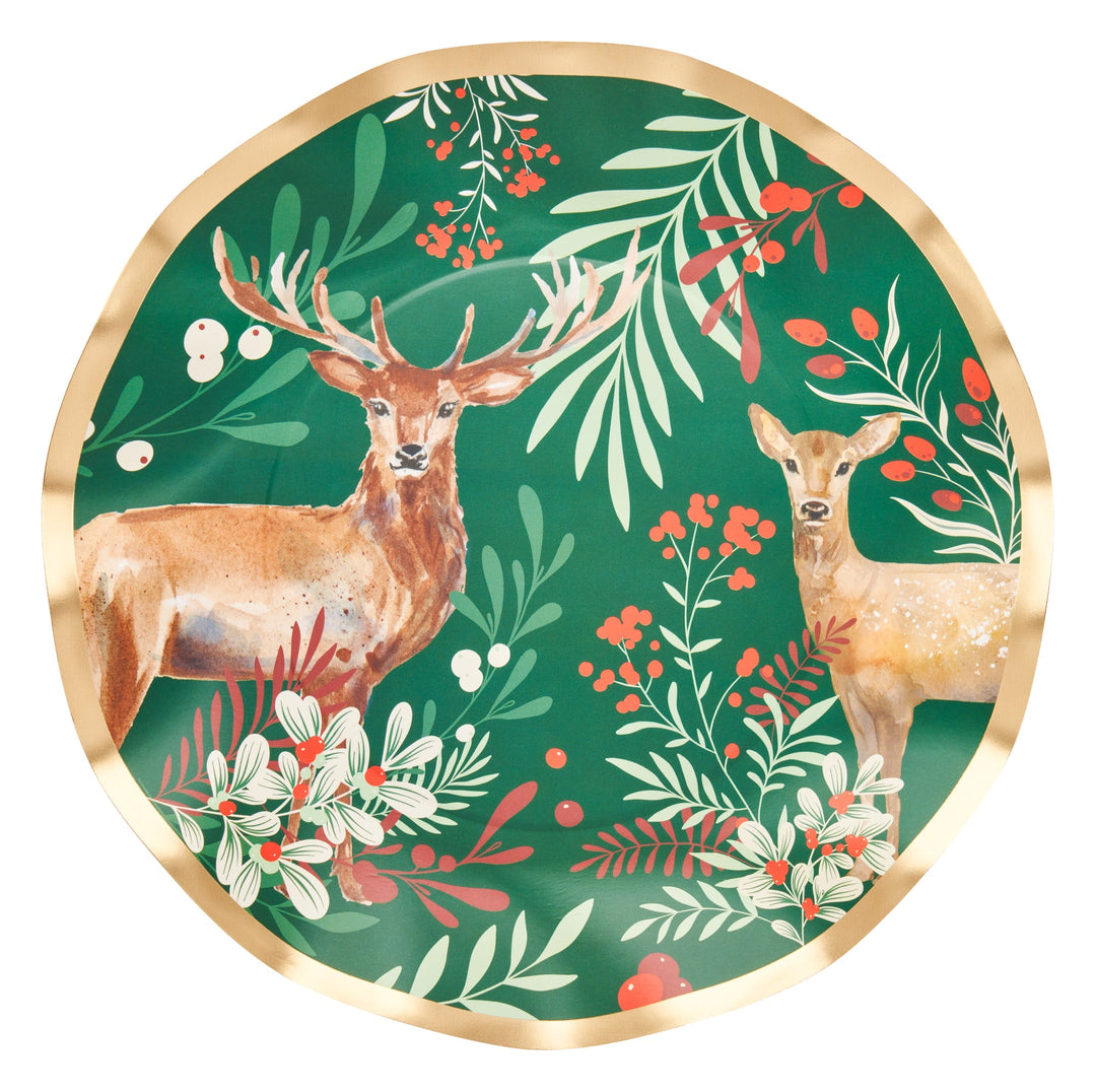 Christmas Forest Wavy Paper Salad Plate