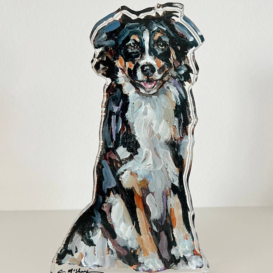 Australian Shepherd Black Trio Acrylic Shelfie