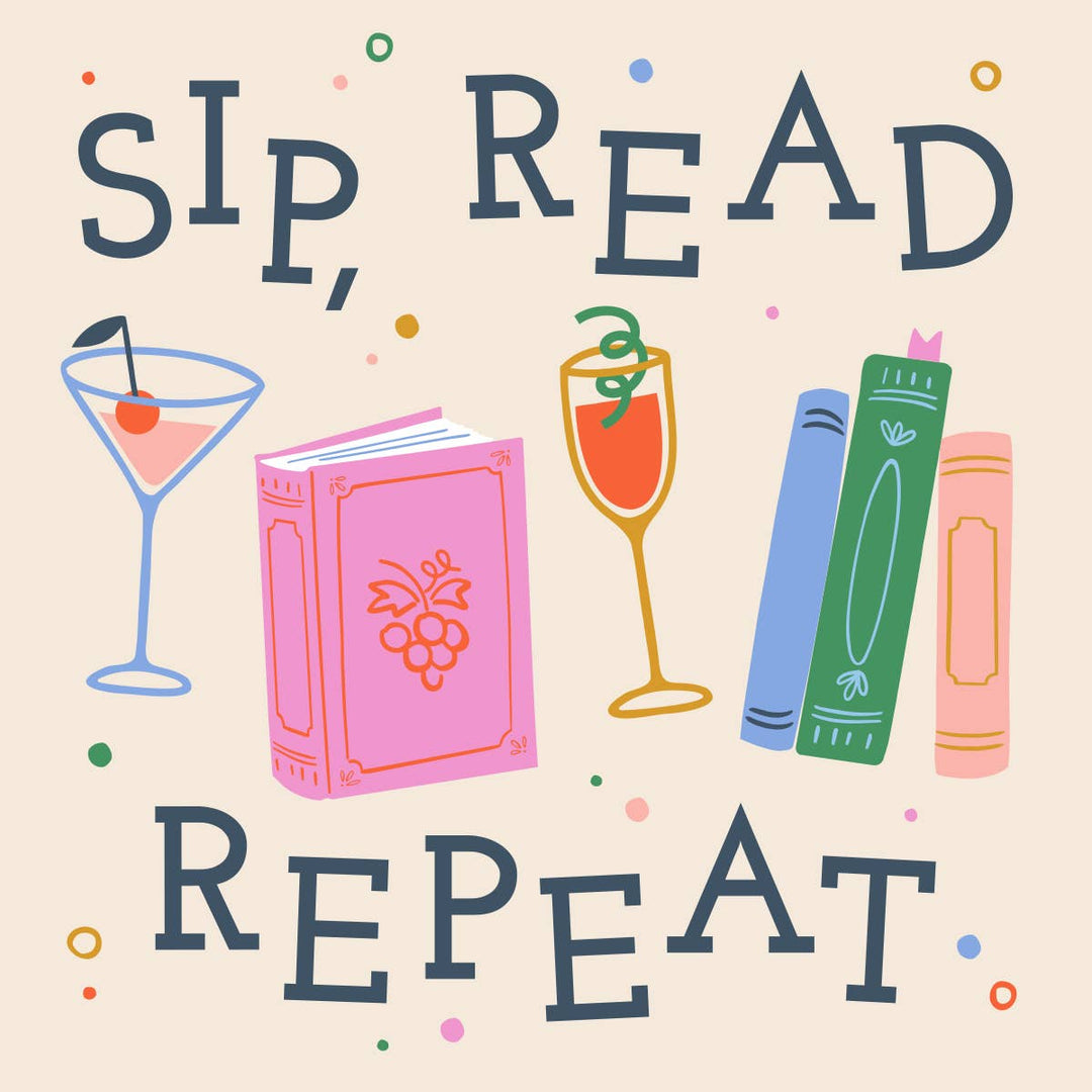 Funny Sip Read Repeat Cocktail Napkins