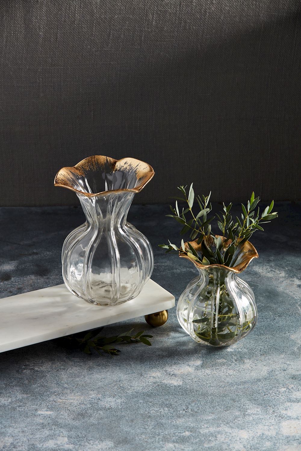 Gold Edge Ruffle Vase