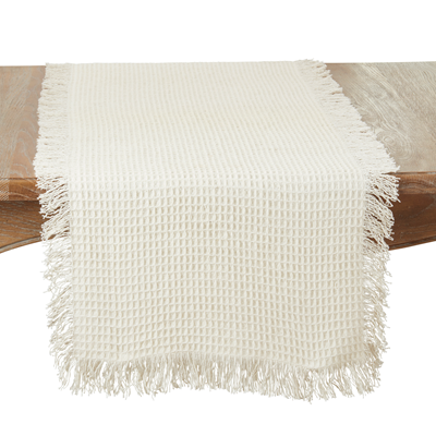 Waffle Weave Fringe Runner