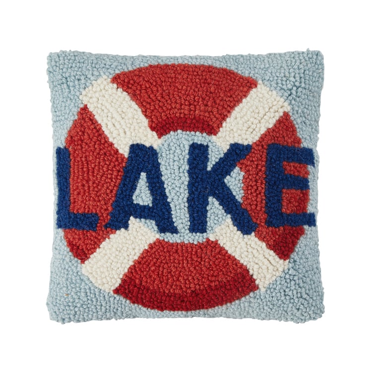 Lake Life Preserver Hooked Pillow