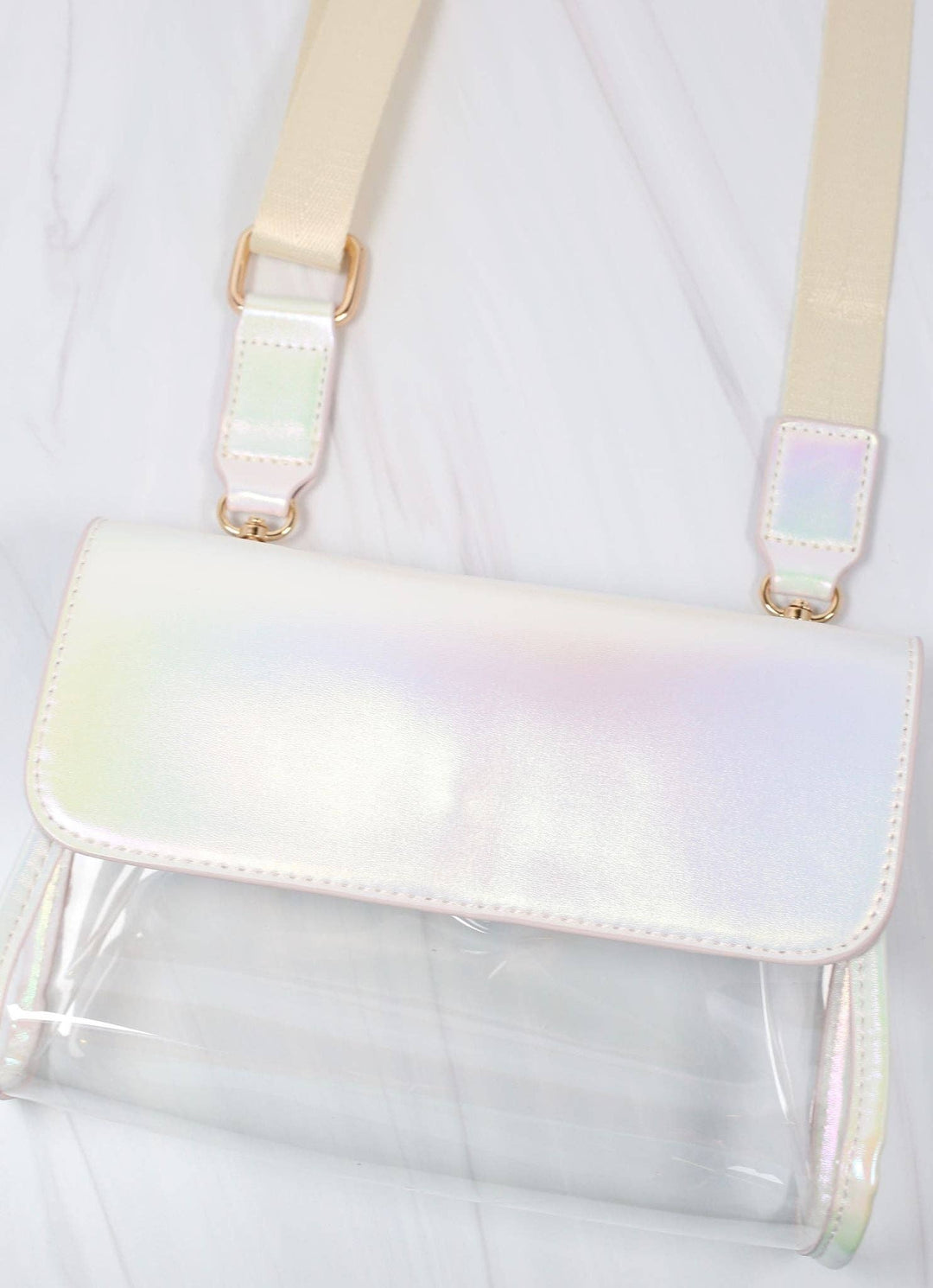 Tatum Convertible Clear Bag WHITE OPAL