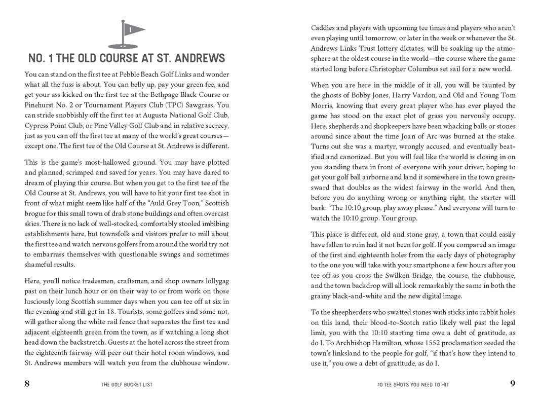 Golf Bucket List Book